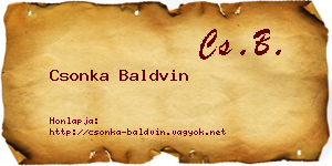 Csonka Baldvin névjegykártya